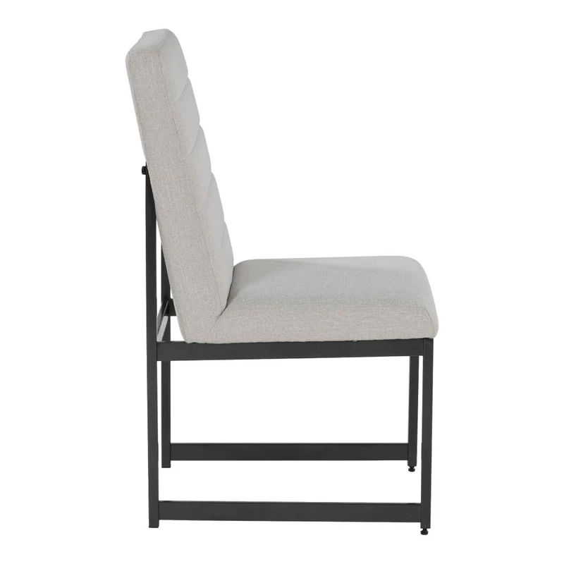 Ensemble de 2 chaises de salle à manger rembourrées en tissu beige pâle - Tomtyn