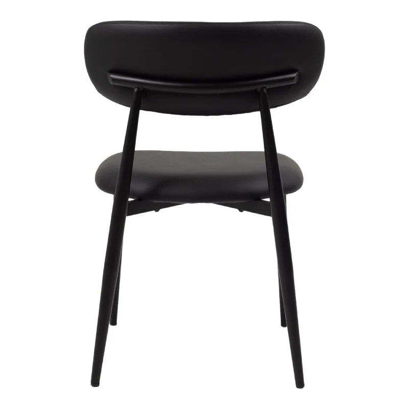 Chaise de salle à manger rembourrée en tissu et aspect cuir - Julie