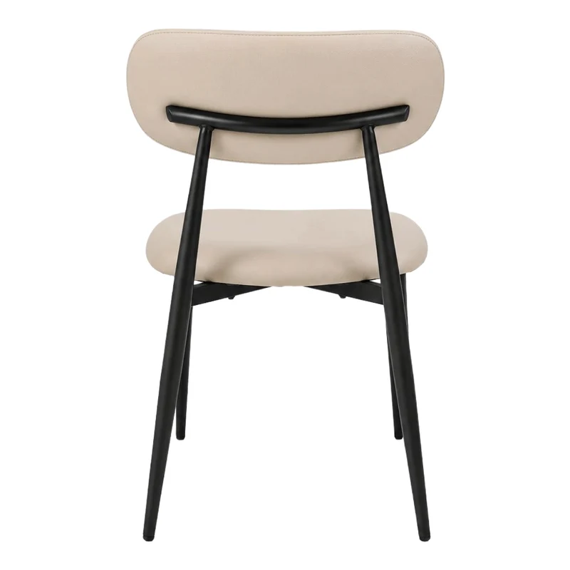 Chaise de salle à manger rembourrée en tissu et aspect cuir - Julie