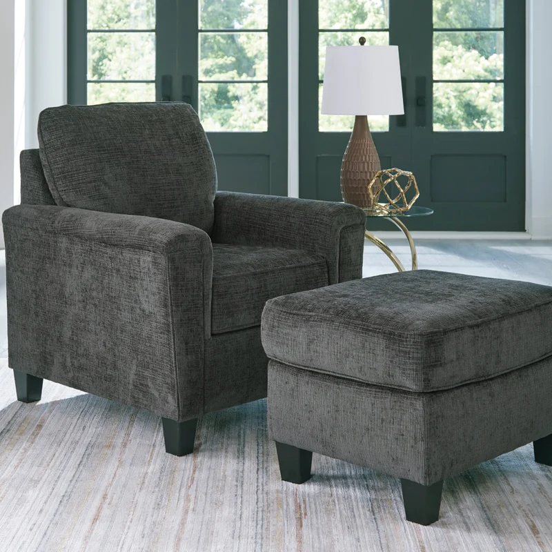 Fauteuil en tissu noir - Erinslane