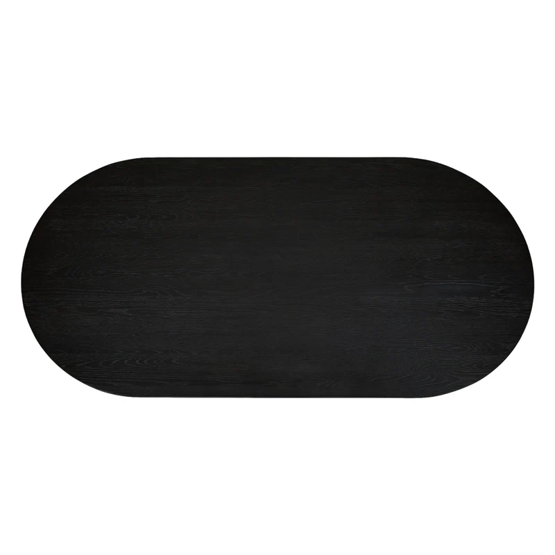 Table de salle à manger ovale en bois/placage de chêne noir - Rowanbeck