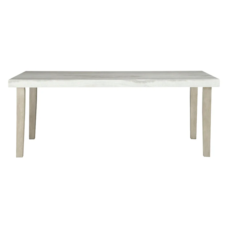 Table de salle à manger rectangulaire en faux marbre gris pâle - Larawyn