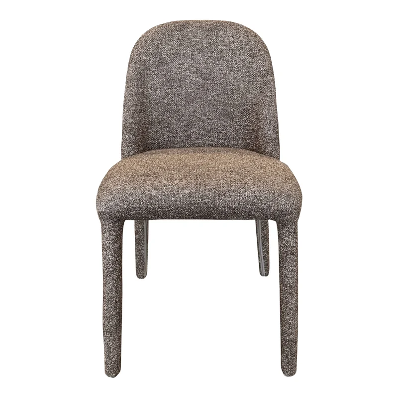 Chaise de salle à manger rembourrée en tissu brun - Kiara