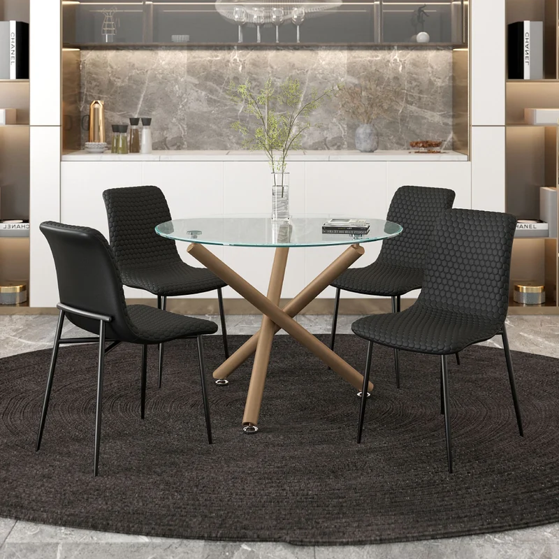 Chaise de salle à manger rembourrée aspect cuir - Brixx
