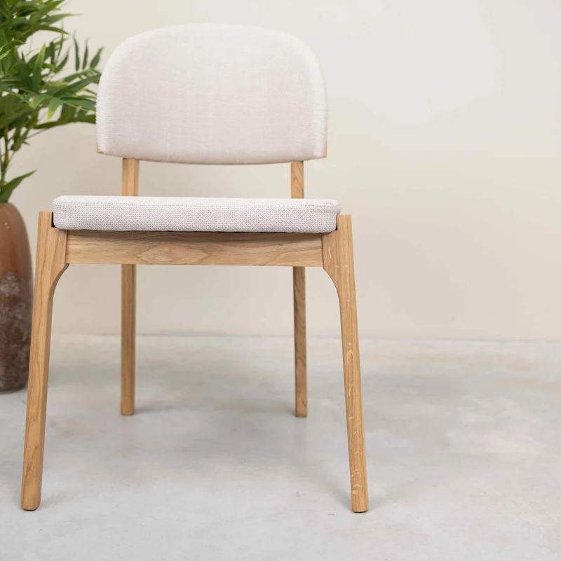 Chaise en bois massif de chêne Astrid, revêtement - Lot de 2 ou 4 chaises - NordicStory