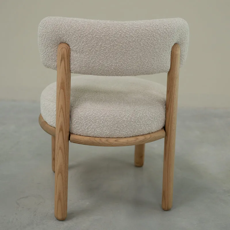 Chaise en bois massif de chêne Lova, revêtement Ecru - Lot de 2 chaises - NordicStory
