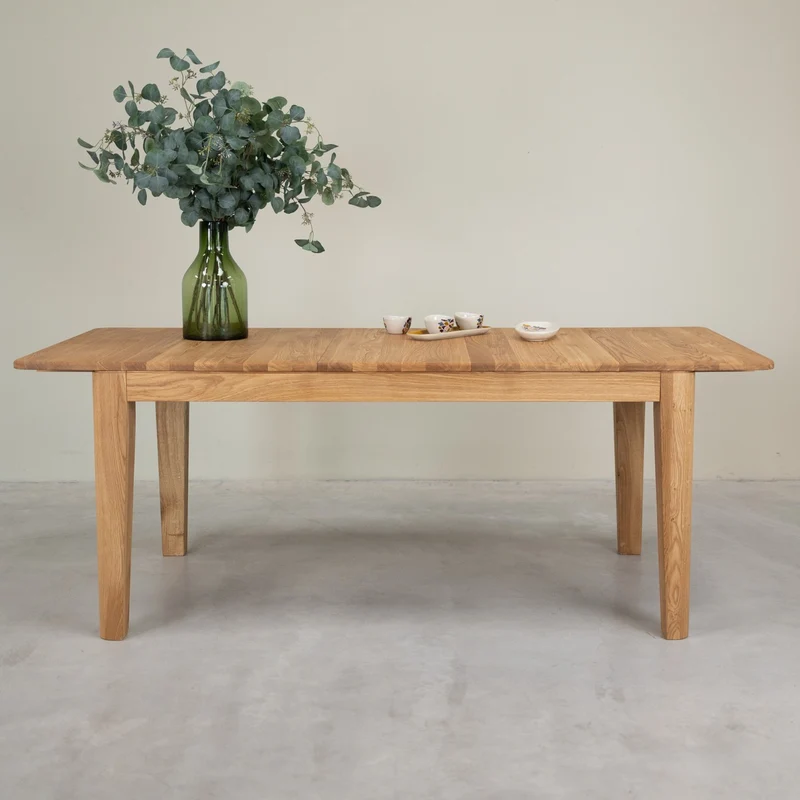 Table à manger rectangulaire extensible en bois massif de chêne Kodama - NordicStory