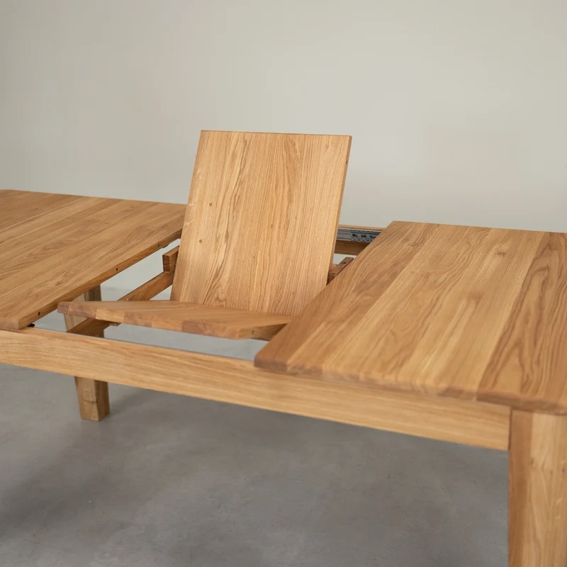Table à manger rectangulaire extensible en bois massif de chêne Kodama - NordicStory
