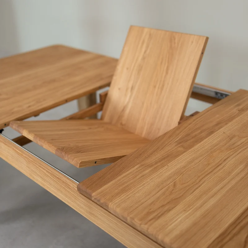 Table à manger rectangulaire extensible en bois massif de chêne Kodama - NordicStory