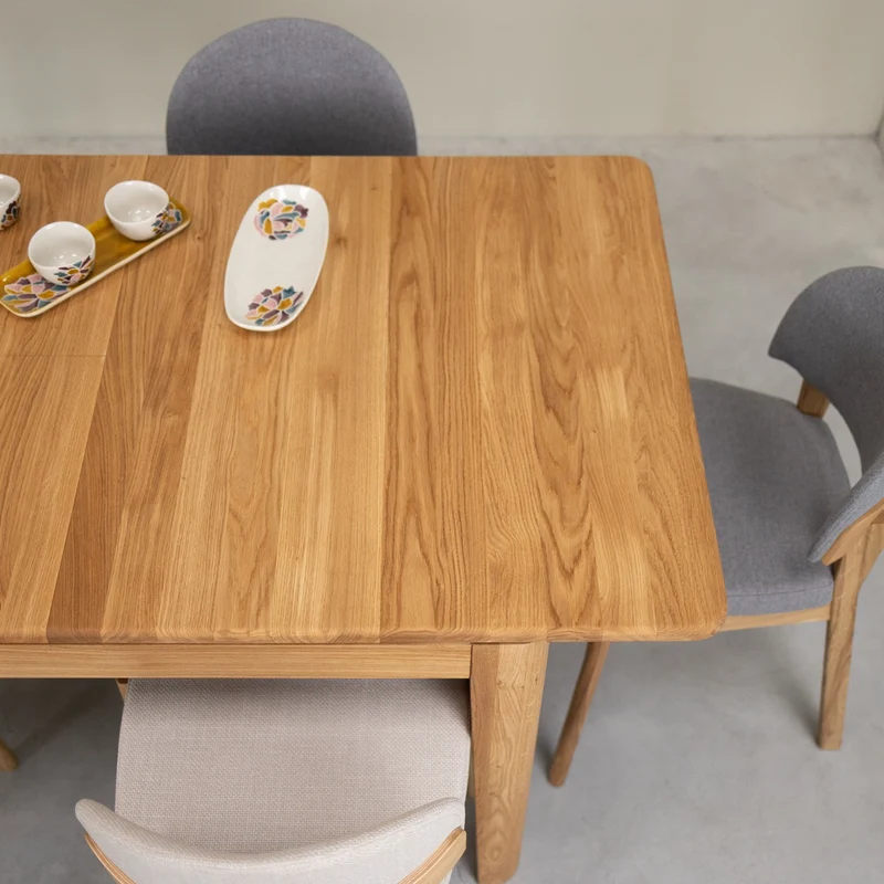 Table à manger rectangulaire extensible en bois massif de chêne Kodama - NordicStory