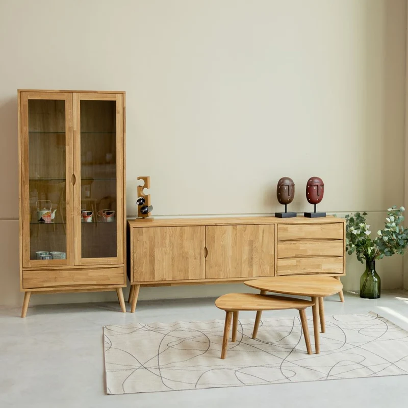 Vitrine en bois massif de chêne Malmo - NordicStory