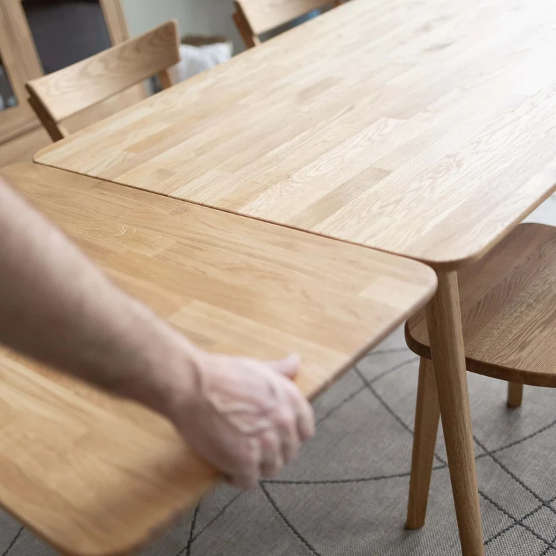 Table à manger extensible en bois massif de chêne Malmo 2 - NordicStory
