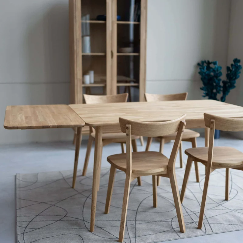 Table à manger extensible en bois massif de chêne Malmo 2 - NordicStory
