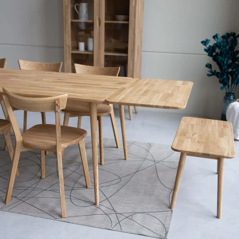 Table à manger extensible en bois massif de chêne Malmo 2 - NordicStory