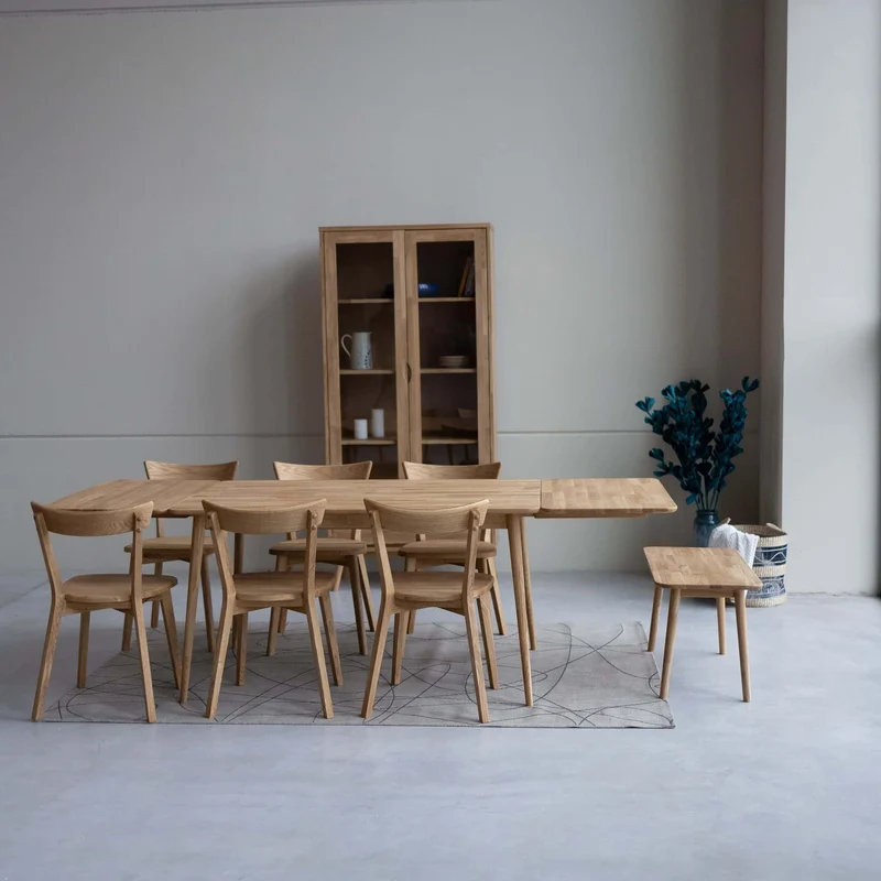 Table à manger extensible en bois massif de chêne Malmo 2 - NordicStory