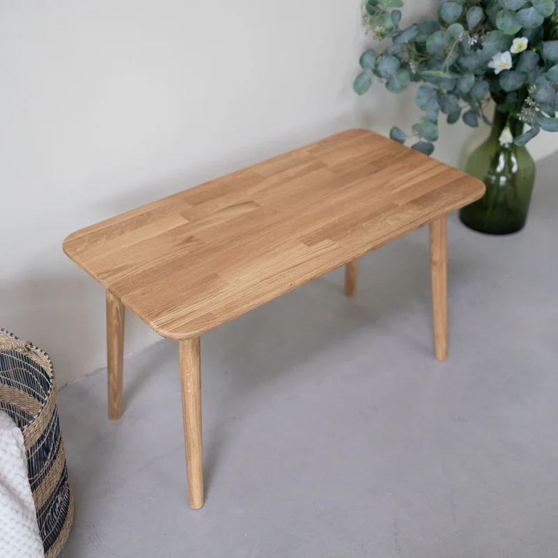 Banc ou table basse en bois massif de chêne Malmo - NordicStory