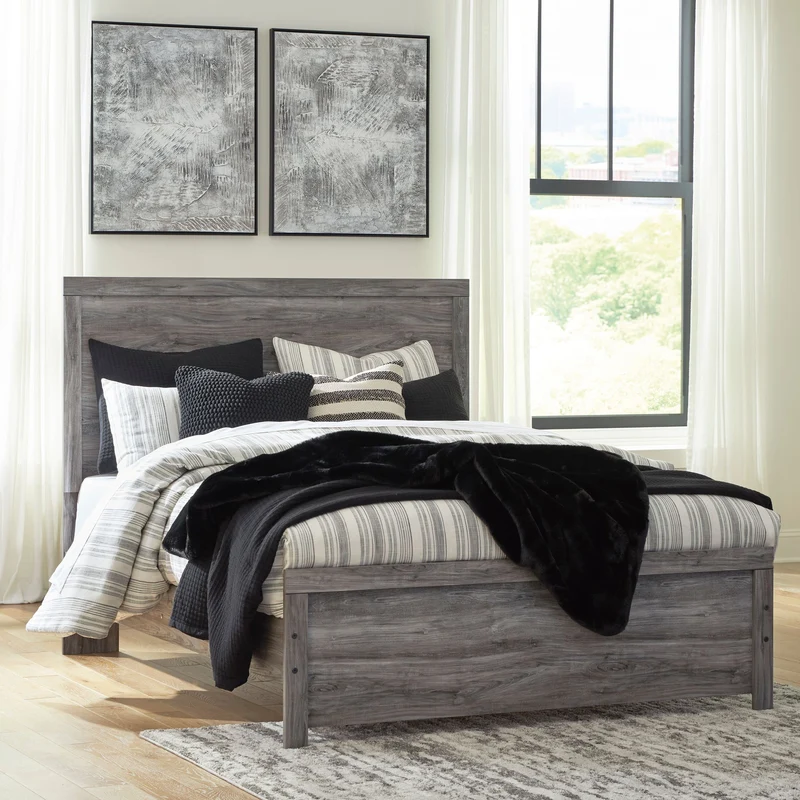 Lit complet en bois/MDF gris foncé Grand / Très grand - Bronyan