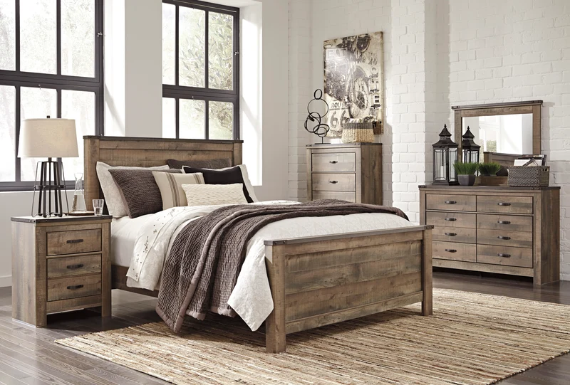 Mobilier de chambre à coucher 5 pièces Grand / Très grand - Trinell