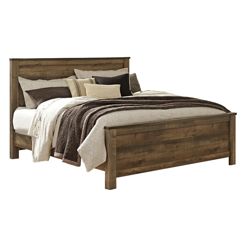 Lit complet en bois/placage brun Grand / Très grand - Trinell