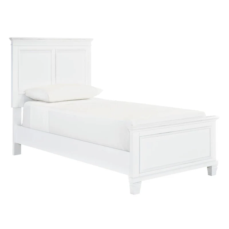 Lit complet en bois/MDF blanc Simple / Double / Grand / Très grand - Fortman