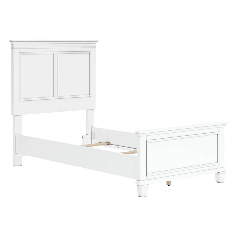 Lit complet en bois/MDF blanc Simple / Double / Grand / Très grand - Fortman