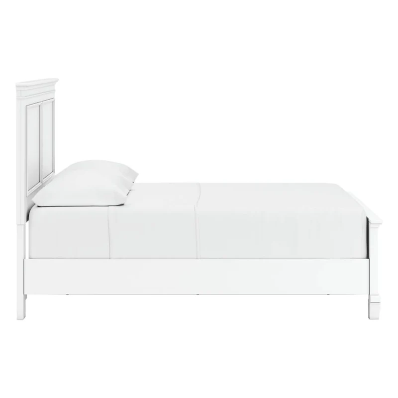 Lit complet en bois/MDF blanc Simple / Double / Grand / Très grand - Fortman