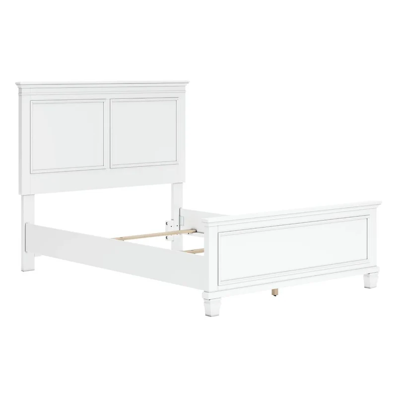 Lit complet en bois/MDF blanc Simple / Double / Grand / Très grand - Fortman