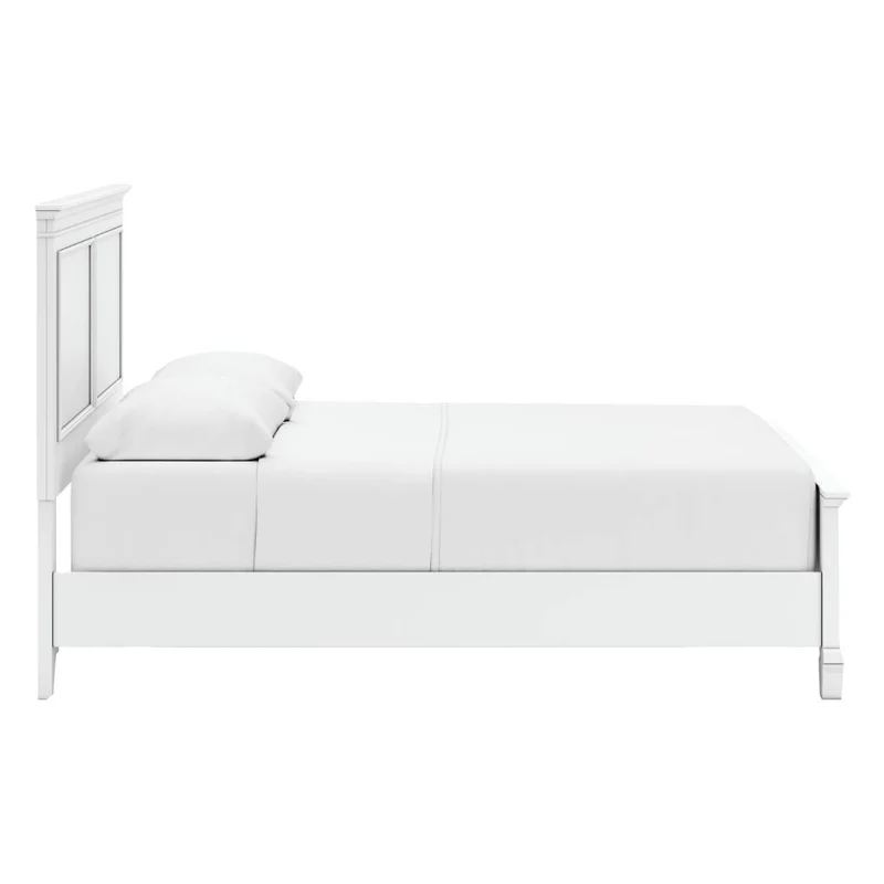 Lit complet en bois/MDF blanc Simple / Double / Grand / Très grand - Fortman