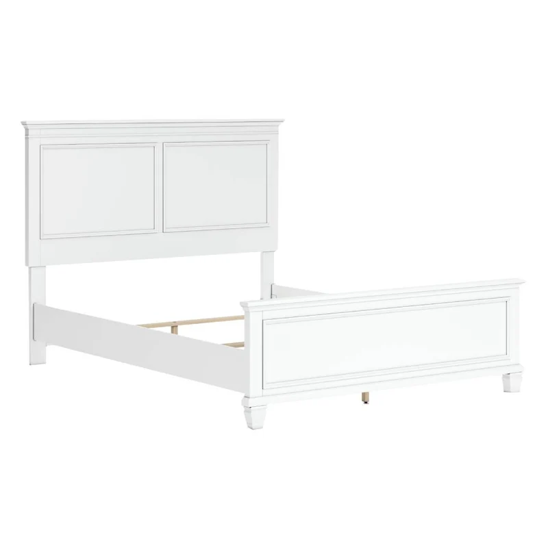 Lit complet en bois/MDF blanc Simple / Double / Grand / Très grand - Fortman