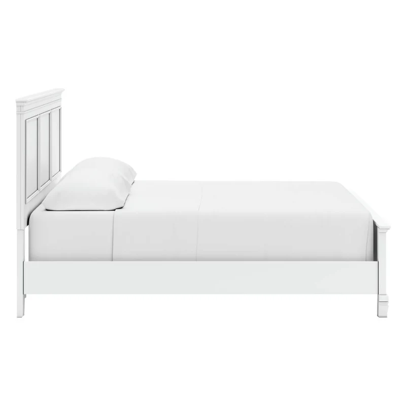 Lit complet en bois/MDF blanc Simple / Double / Grand / Très grand - Fortman