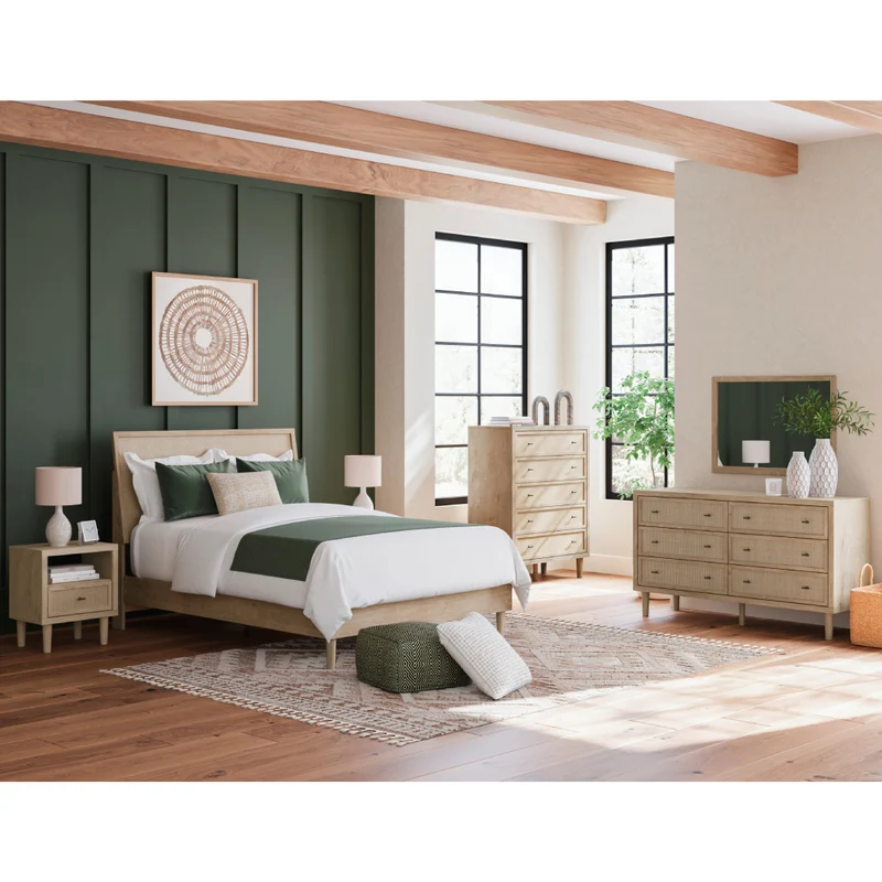 Miroir de bureau en bois/placage beige - Cielden