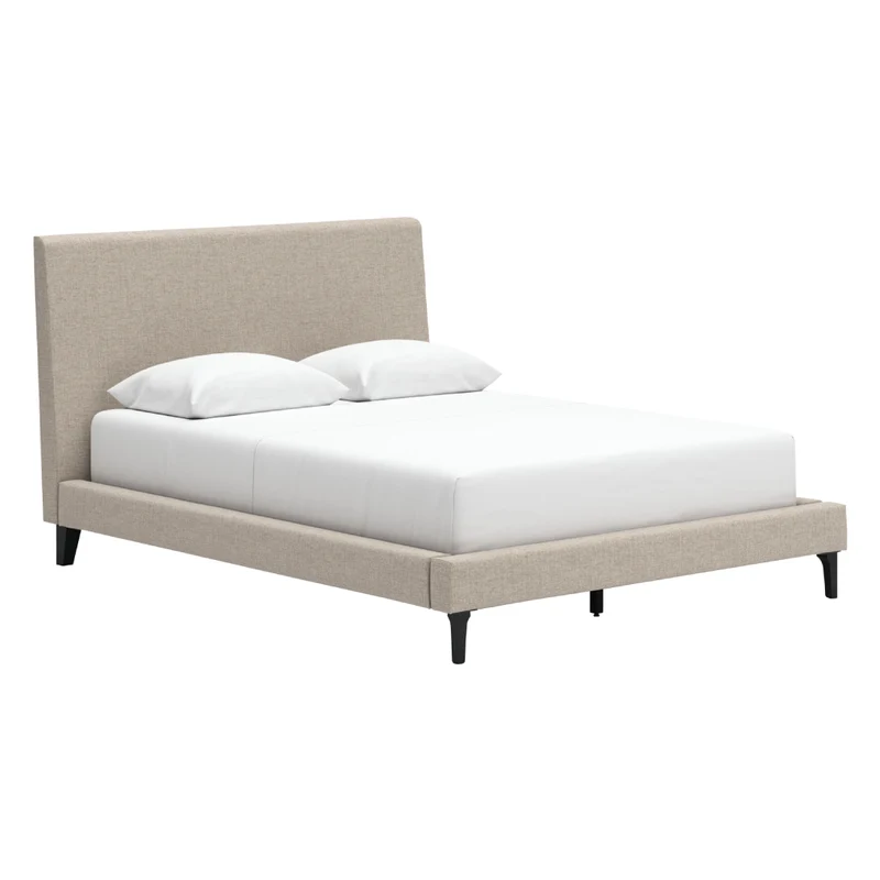 Lit complet rembourré en tissu beige Grand - Cielden