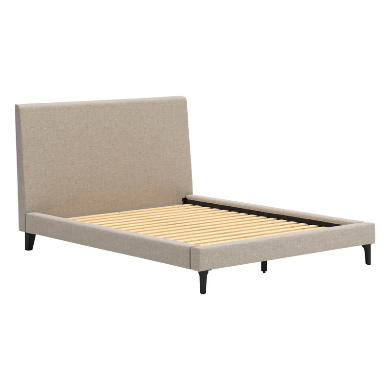Lit complet rembourré en tissu beige Grand - Cielden
