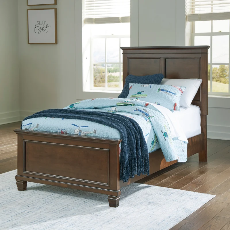 Lit complet en bois/placage brun foncé Simple / Double / Grand / Très grand - Danabrin