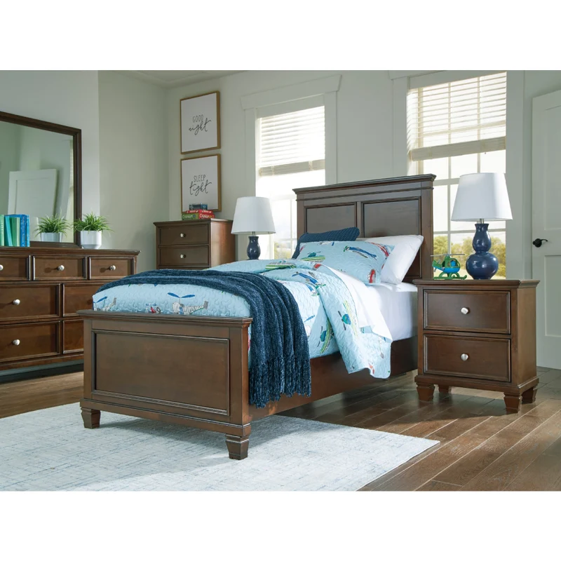 Lit complet en bois/placage brun foncé Simple / Double / Grand / Très grand - Danabrin