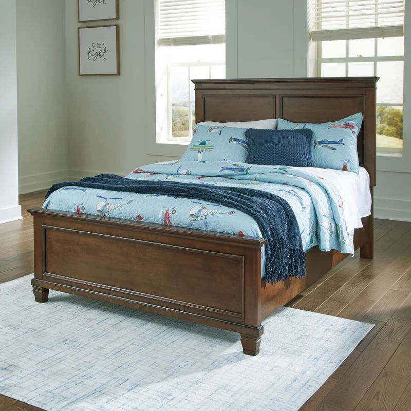 Lit complet en bois/placage brun foncé Simple / Double / Grand / Très grand - Danabrin