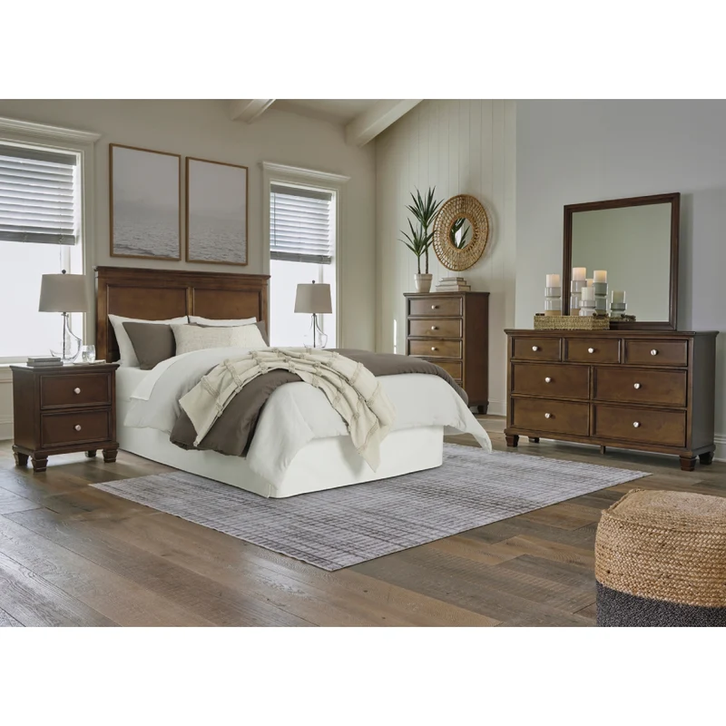 Lit complet en bois/placage brun foncé Simple / Double / Grand / Très grand - Danabrin