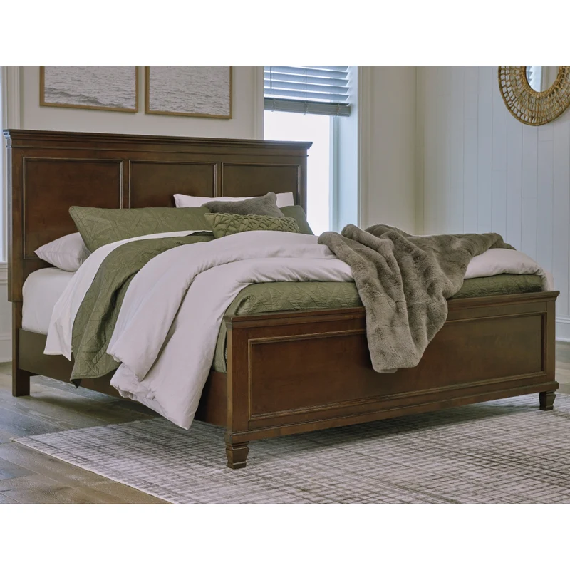 Lit complet en bois/placage brun foncé Simple / Double / Grand / Très grand - Danabrin
