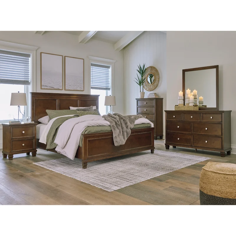 Lit complet en bois/placage brun foncé Simple / Double / Grand / Très grand - Danabrin