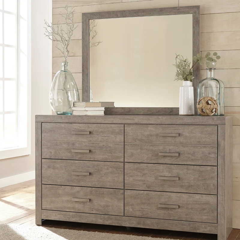 Miroir de bureau en bois/placage gris - Culverbach