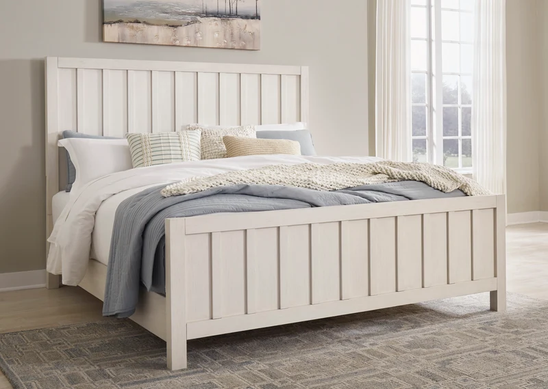Lit complet en bois/placage bicolore Grand / Très grand - Shaybrock