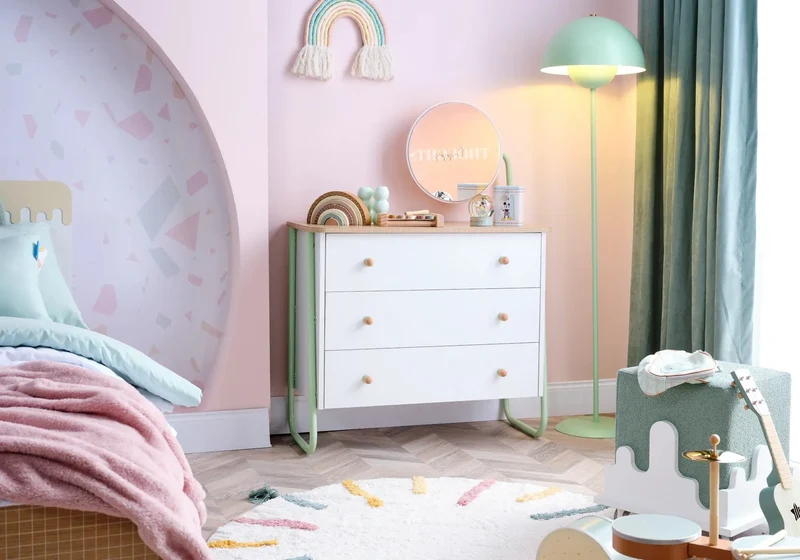 Ensemble de chambre jeune moderne vert JOLLY
