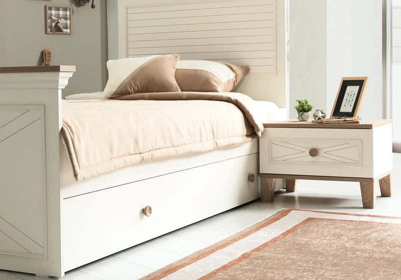 Ensemble complet de chambre moderne beige ATLAS