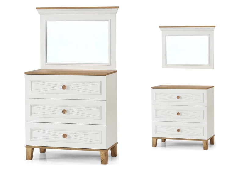 Ensemble complet de chambre moderne beige ATLAS