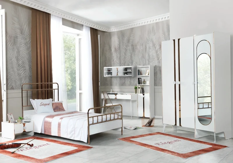 Ensemble chambre jeune métal doré ELEGANT