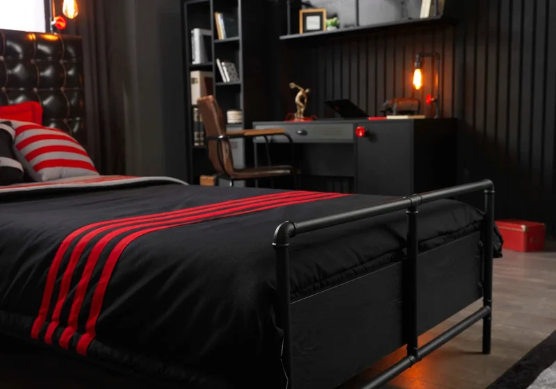 Ensemble complet de chambre pour adolescent noir VALVE