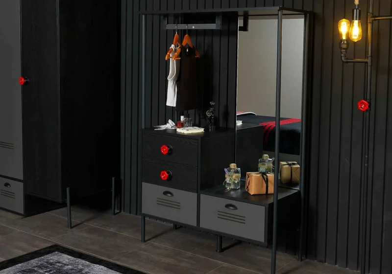 Ensemble complet de chambre pour adolescent noir VALVE