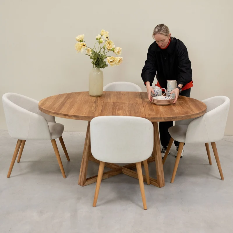 Chaise en bois massif de chêne Ana, revêtement - NordicStory
