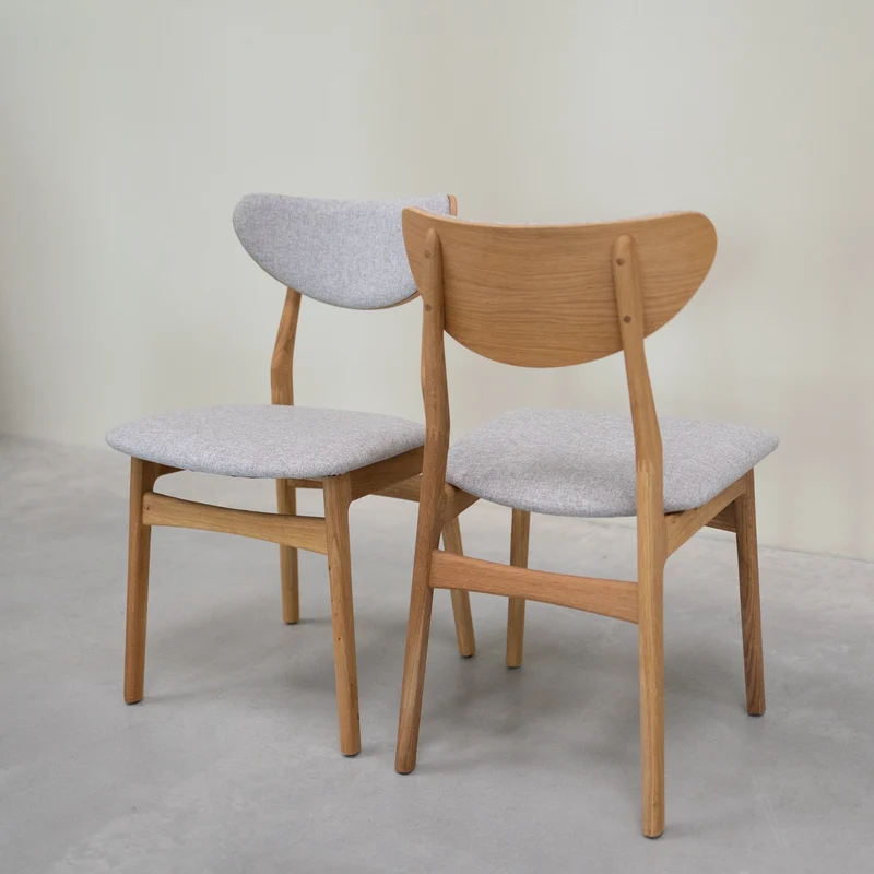 Chaise en bois massif de chêne Maxwell, revêtement - Lot de 2 ou 4 chaises - NordicStory