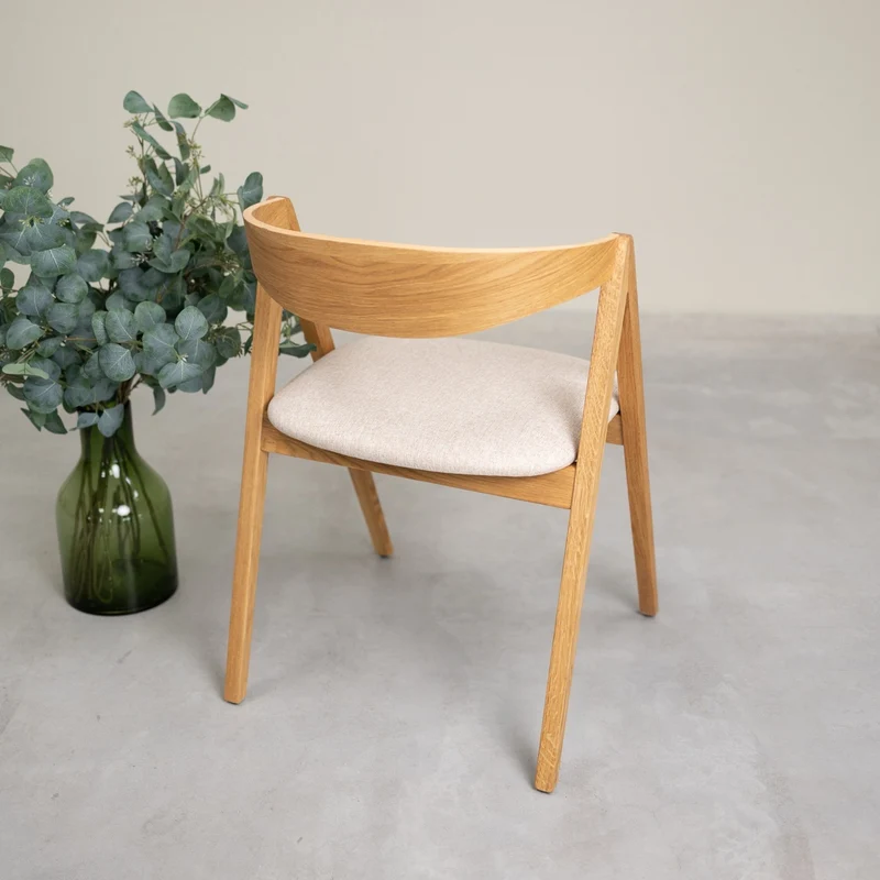 Chaise en bois massif de chêne naturel Oscar, revêtement - Lot de 2 ou de 4 chaises - NordicStory